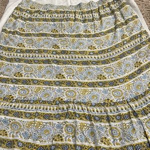 Lane Bryant Women’s Blue Yellow Floral Midi Skirt sz 22/24 plus size
